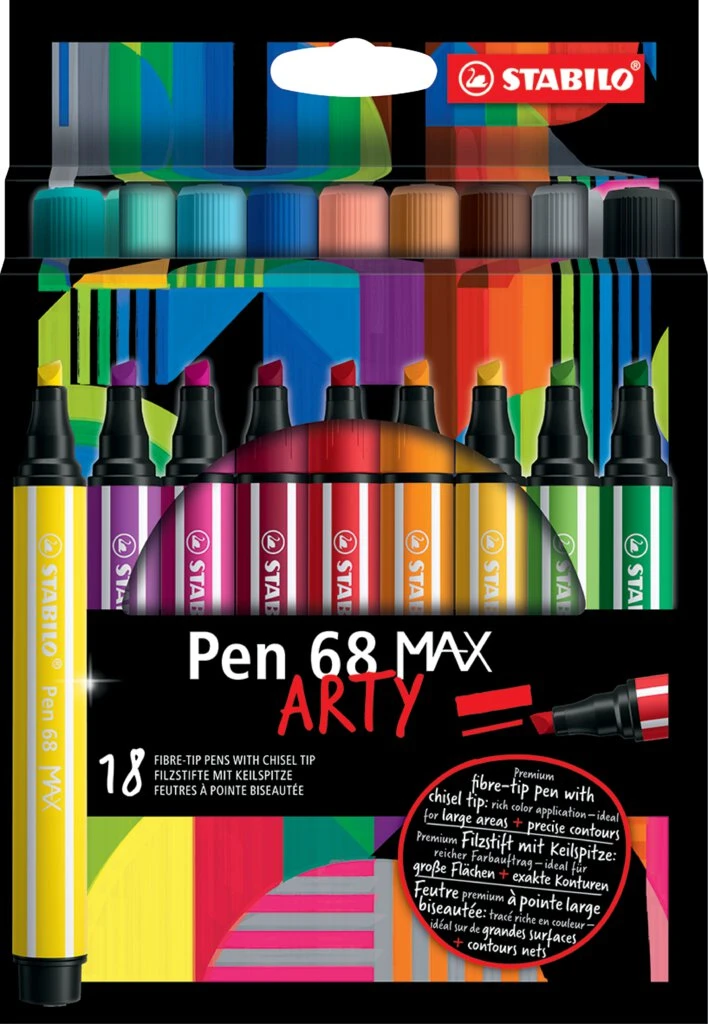 STABILO Fasermaler Pen 68 MAX, 18er Kartonetui ARTY (EAN: 4006381590020)