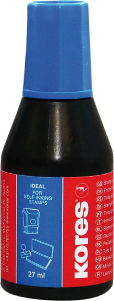 Kores Stempelfarbe, Inhalt: 28 ml, blau (EAN: 9023800713087)