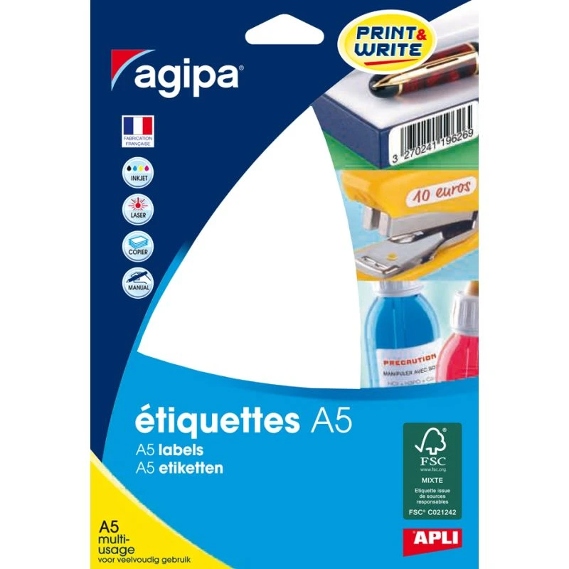 agipa Universal-Etiketten, 35 x 15 mm, weiß (EAN: 3270241140217)