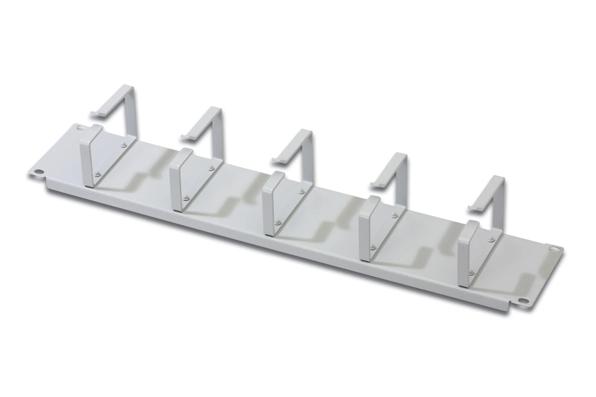 DIGITUS 19" Rangierpanel, 2 HE, 5 Kabelführungsbügel, lichtgrau (RAL 7035) (EAN: 4016032135388)