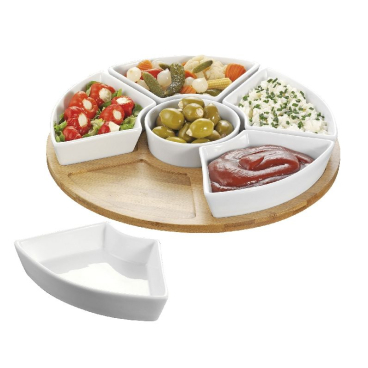 Esmeyer Servierset SUSAN, aus Holz/Porzellan, 7-teilig (EAN: 4007796050192)