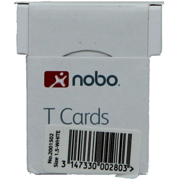 nobo T-Karten, Größe 1,5 / 45 mm, 170 g/qm, weiß (EAN: 3147330002803)