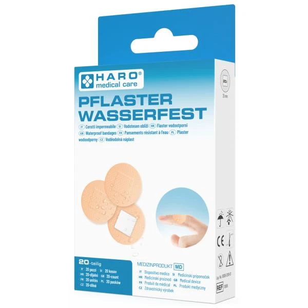 HARO Pflaster wasserfest, rund, hautfarben, 20er Pack (EAN: 4062191100064)