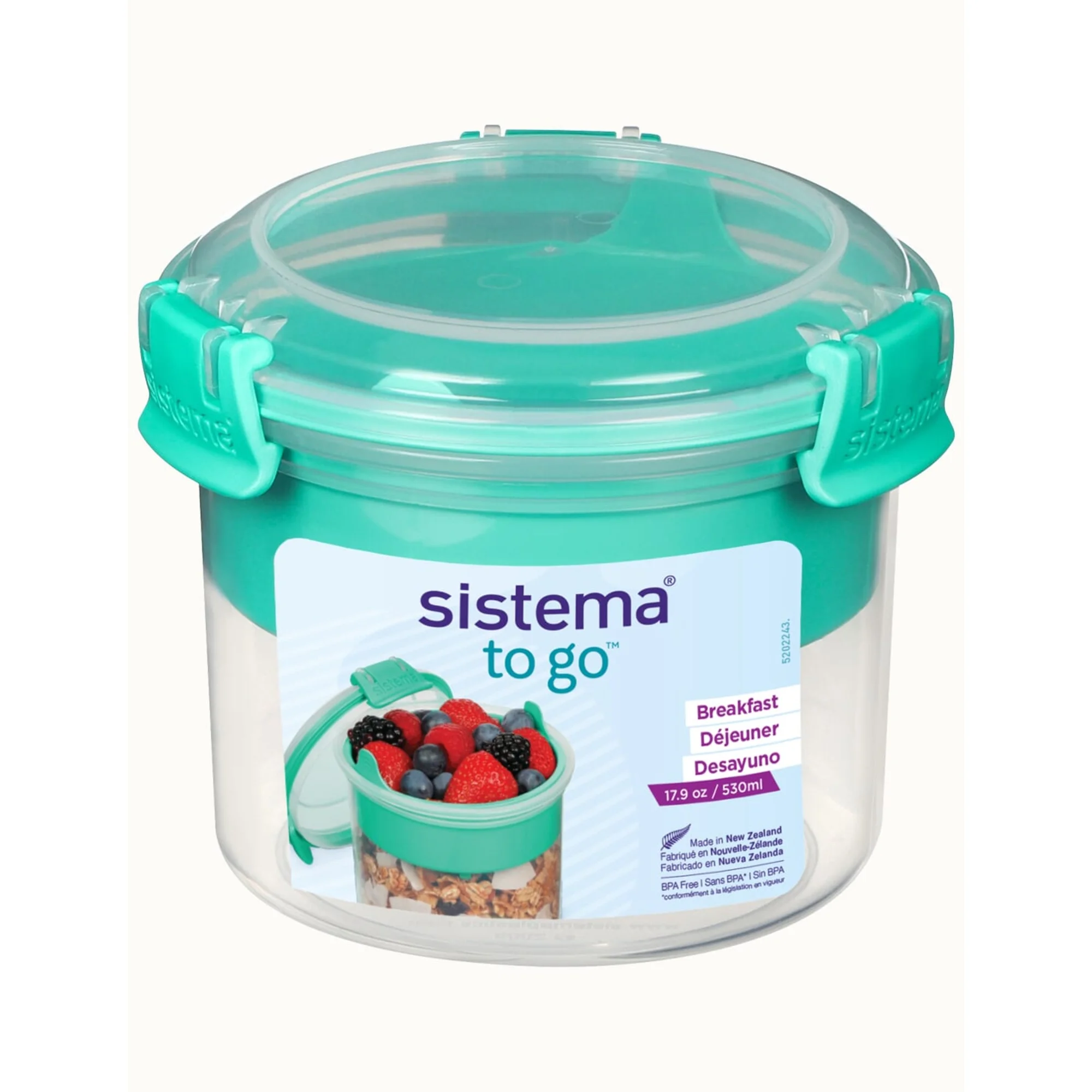 Sistema Frühstücksdose BREAKFAST TO GO, 530 ml, mintgrün/ozeanblau (EAN: 9414202213556)