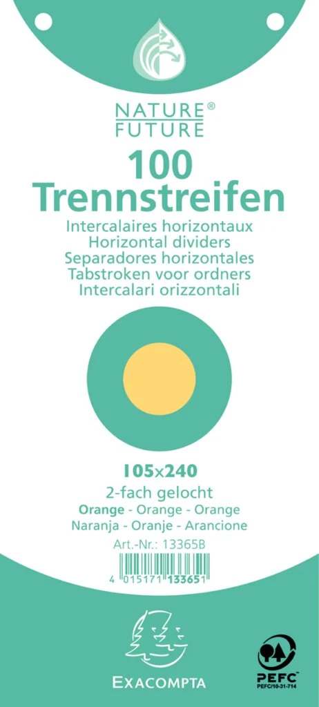 EXACOMPTA Trennstreifen Premium, 105 x 240 mm, orange (EAN: 4015171133651)