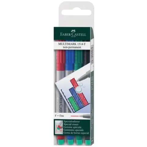 FABER-CASTELL NonPermanent-Marker MULTIMARK F, 4er Etui (EAN: 4005401514046)