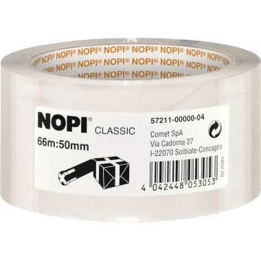 NOPI Verpackungsklebeband Classic, 50 mm x 66 m, transparent (EAN: 4042448053053)