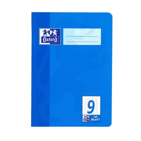 Oxford Schulheft, DIN A5, Lineatur 9 / liniert, 32 Blatt, weiß (EAN: 4006144941984)