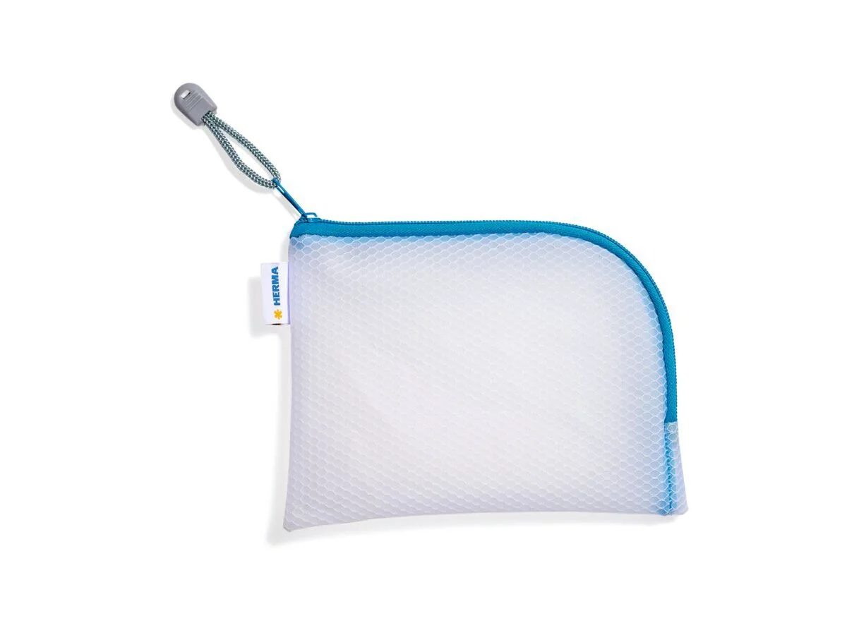 HERMA Reißverschlusstasche "Mesh Bags", DIN A6, blau (EAN: 4008705200257)
