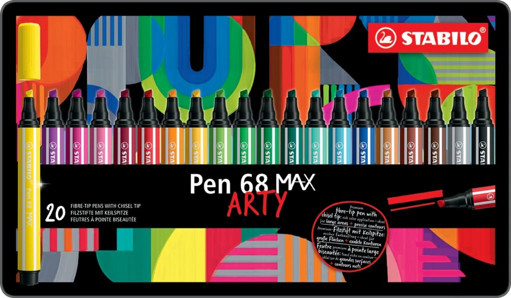 STABILO Fasermaler Pen 68 MAX, 20er Metalletui ARTY (EAN: 4006381590044)