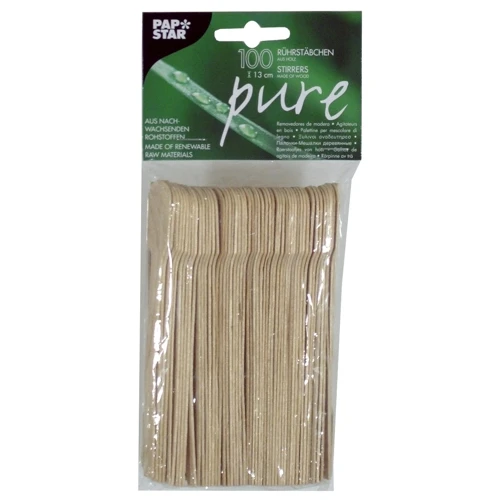 PAPSTAR Holz-Rührstäbchen "pure", Länge: 130 mm (EAN: 4002911811924)
