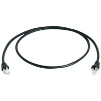 Telegärtner Patchkabel, Kat.6A (tief), S/FTP, 0,5 m, schwarz (EAN: 4018359288150)