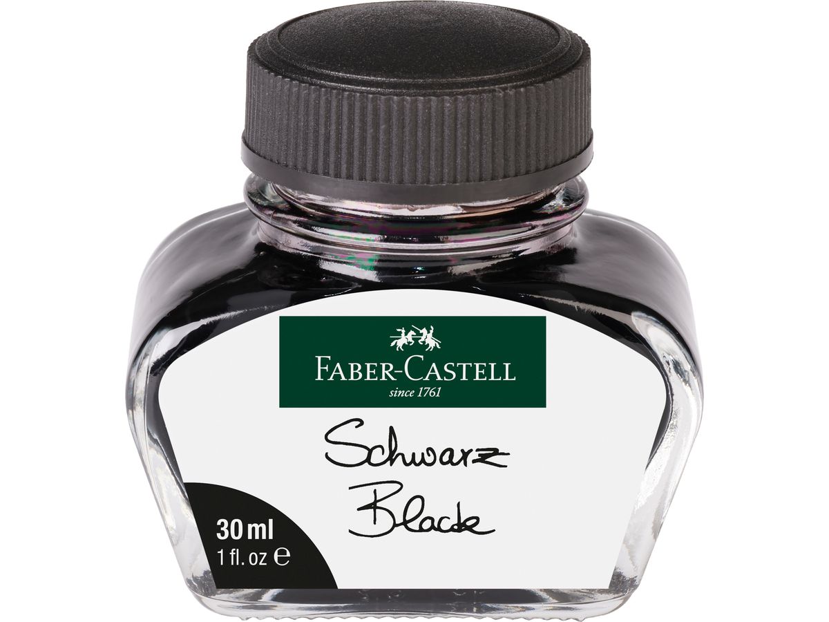 FABER-CASTELL Tinte im Glas, schwarz, Inhalt: 30 ml (EAN: 4005401498544)