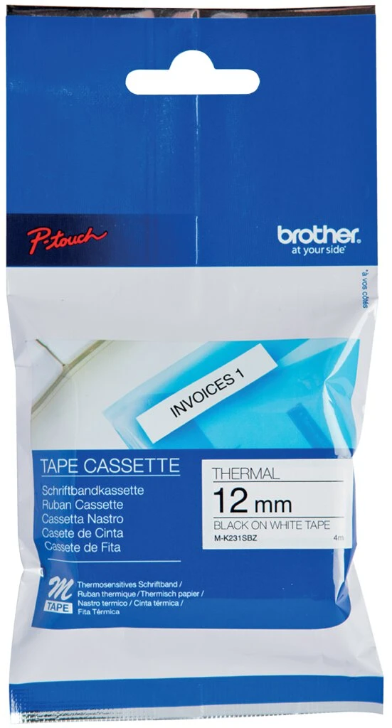 brother M-Tape M-K231S Schriftbandkassette, Bandbreite: 12mm (EAN: 4977766624985)