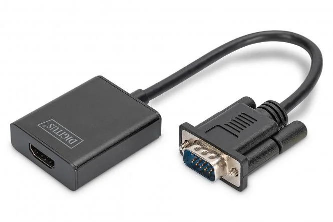DIGITUS VGA - HDMI + Audio Konverter, schwarz (EAN: 4016032444213)