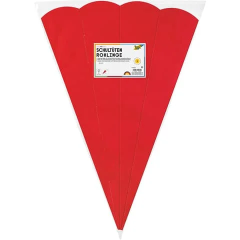 folia Schultüten-Zuschnitt, 6-eckig, 680 mm, rot (EAN: 4001868128208)
