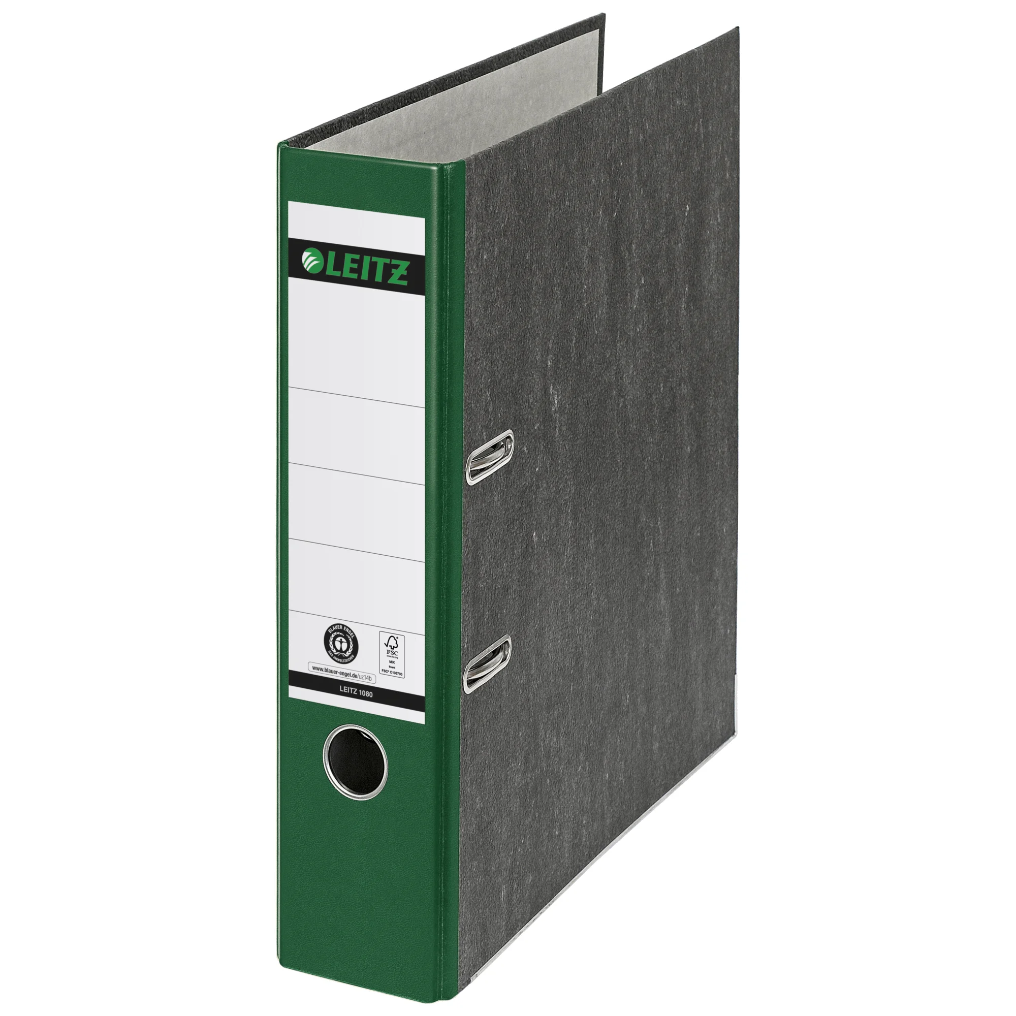 LEITZ Wolkenmarmor-Ordner, 180 Grad, DIN A4, 80 mm, grün (EAN: 4002432359318)
