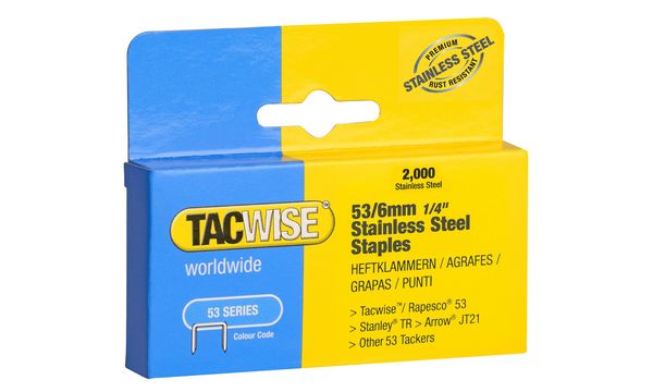 TACWISE Heftklammern 53/10 mm, Edelstahl, 2.000 Stück (EAN: 5051439004027)