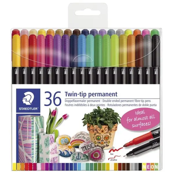 STAEDTLER Doppel-Fasermaler permanent, 36er Etui (EAN: 4007817042977)