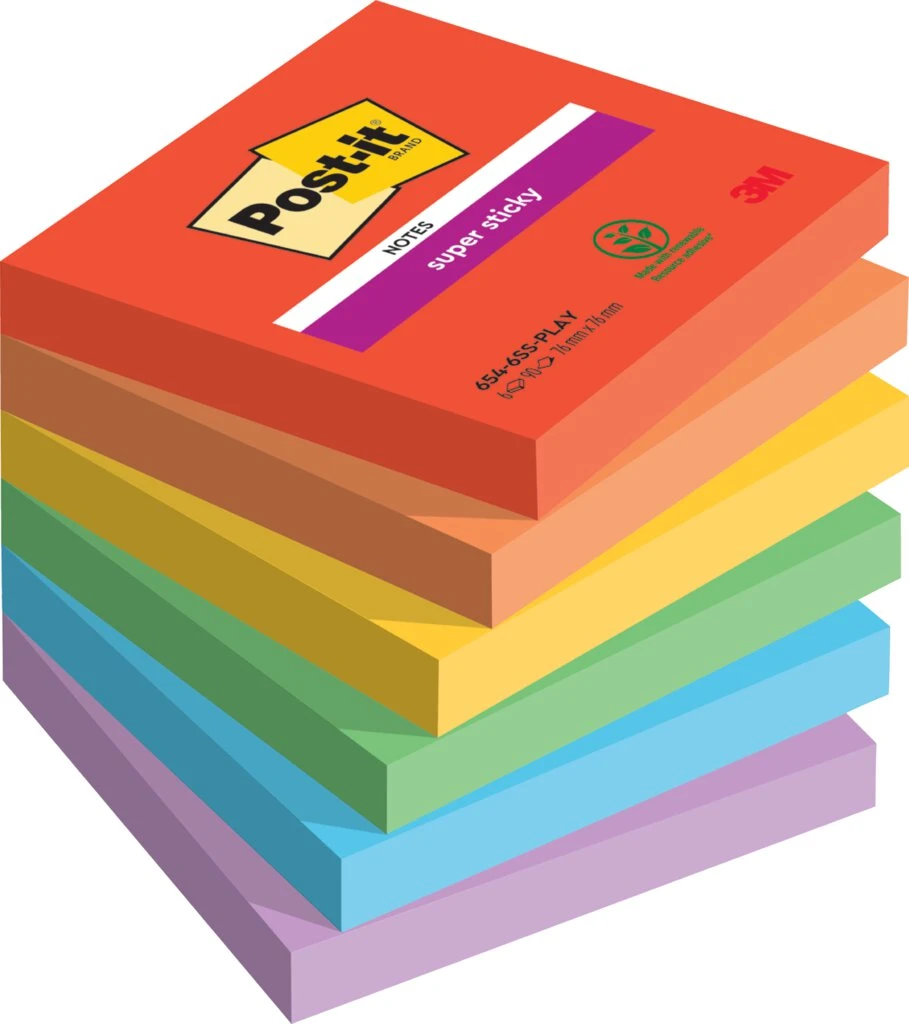 Post-it Haftnotizen super sticky notes, 76 x 76 mm, Playful (EAN: 4054596924437)