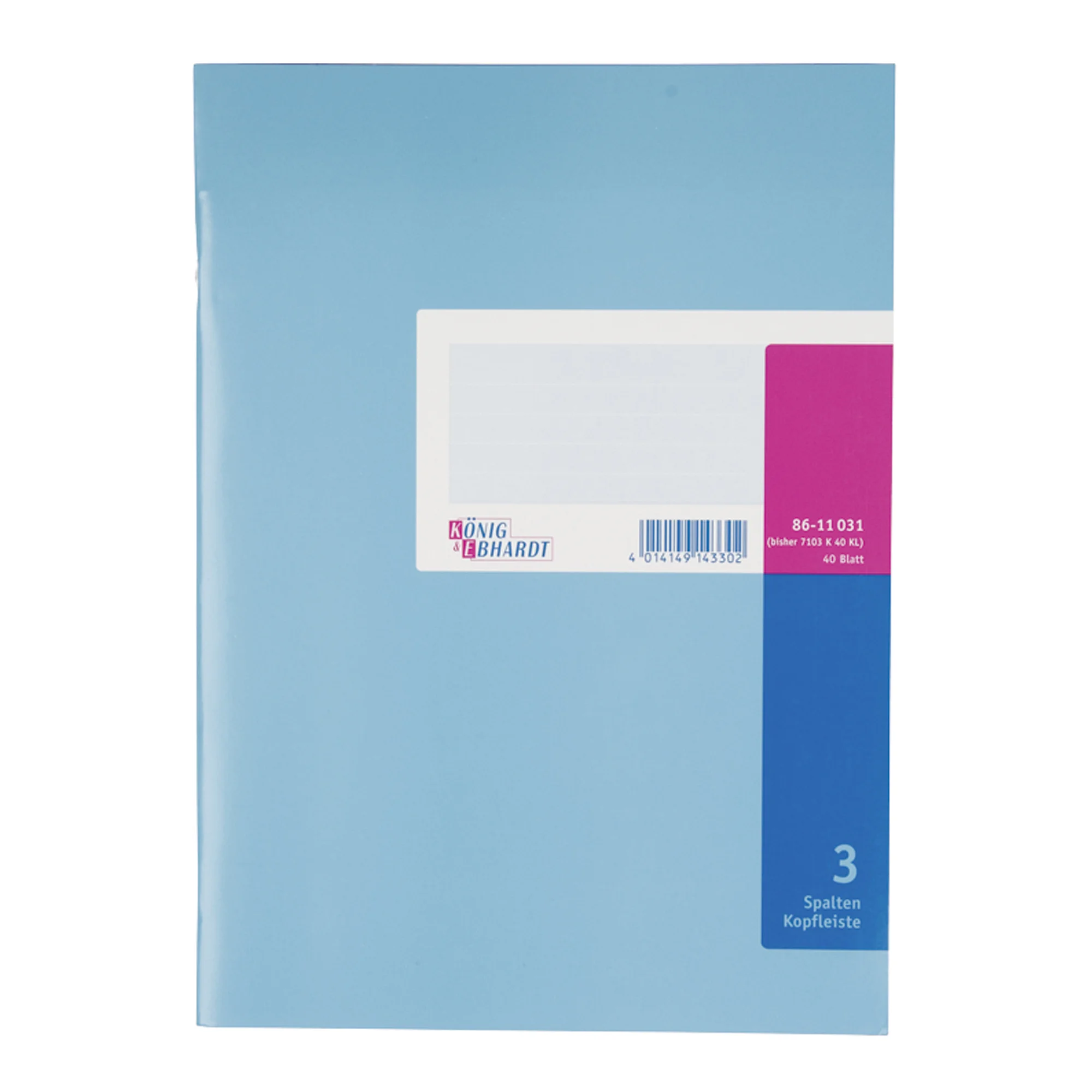 KÖNIG & EBHARDT Spaltenbuch DIN A4, 3 Spalten, 40 Blatt (EAN: 4014149143302)