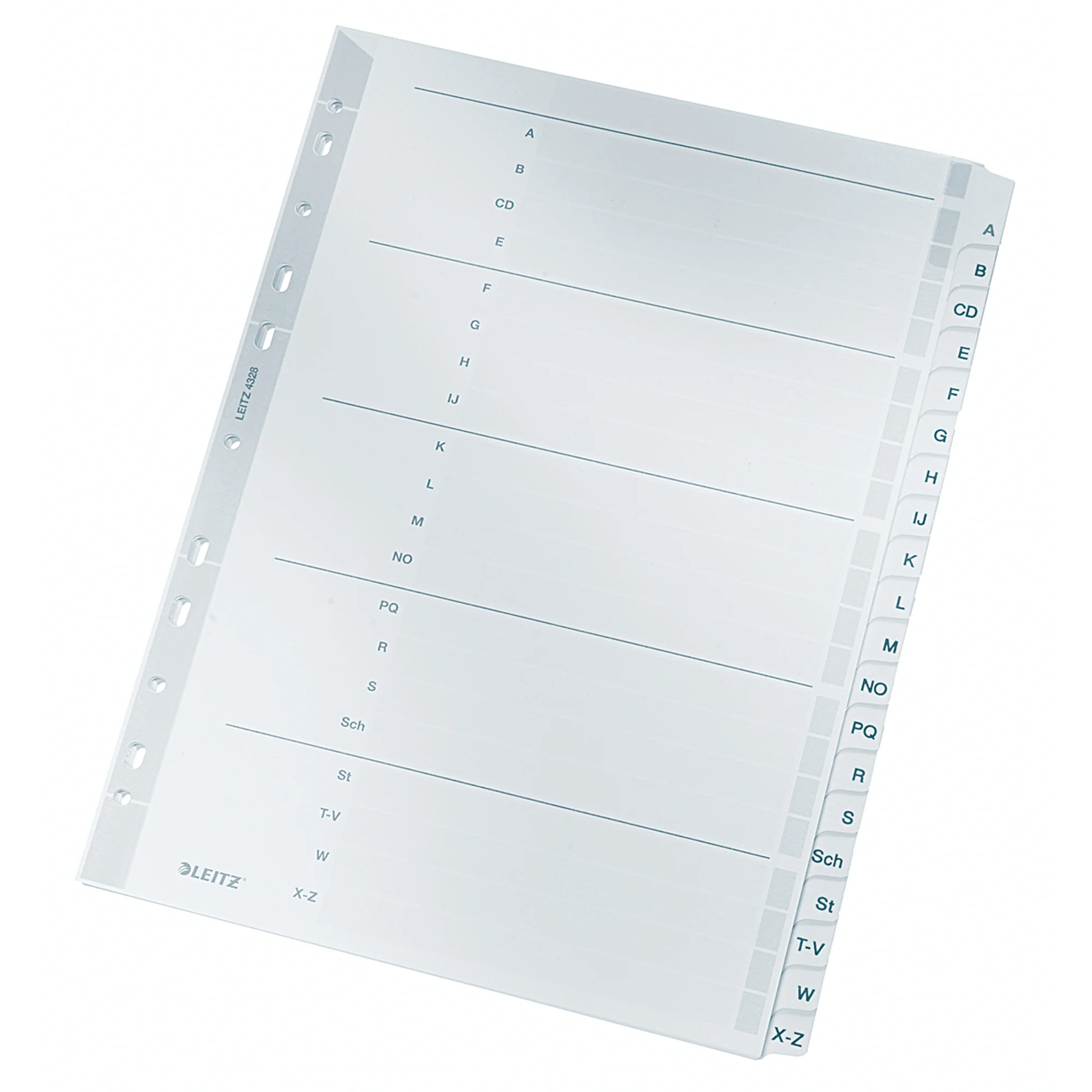 LEITZ Mylarkarton-Register, A-Z, A4, 20-teilig, grau (EAN: 4002432309344)