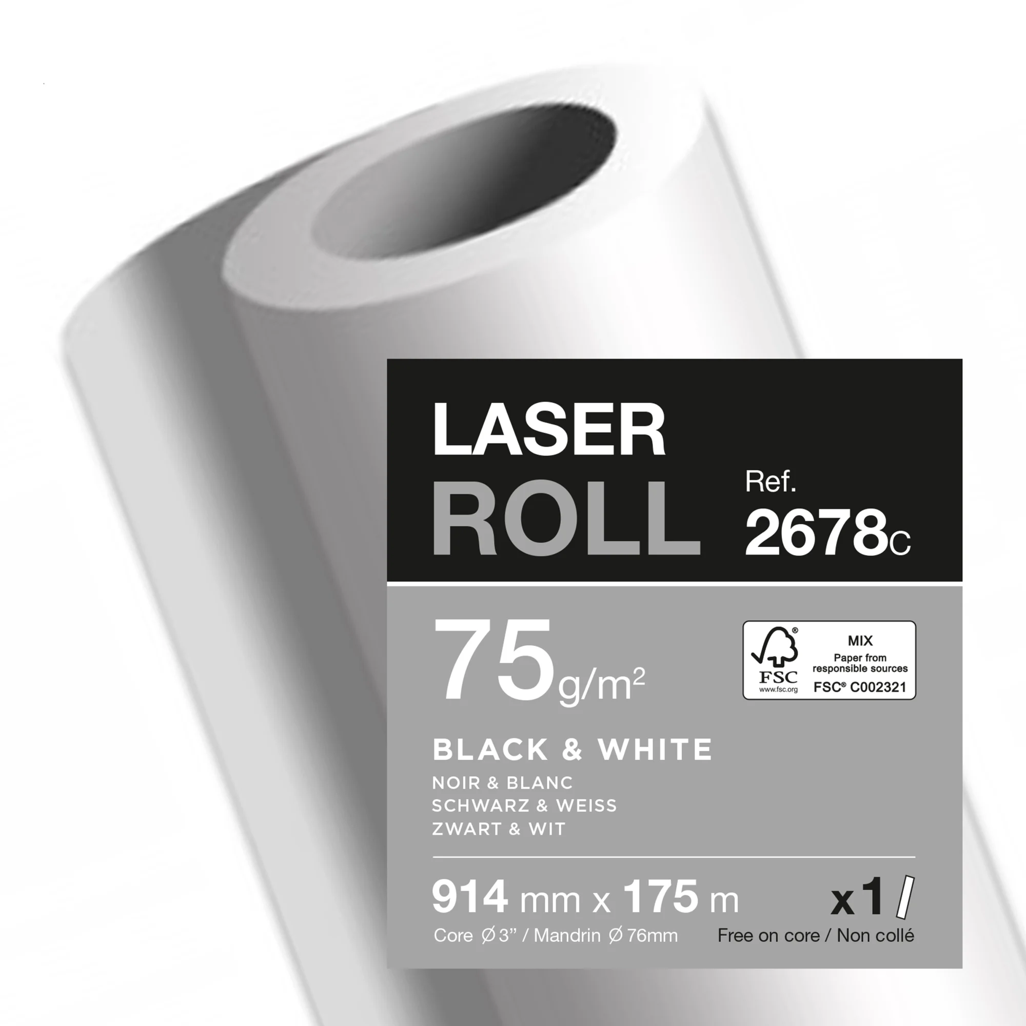 Clairefontaine Laser-Plotterrolle, (B)914 mm x (L)175 m (EAN: 3329680267808)