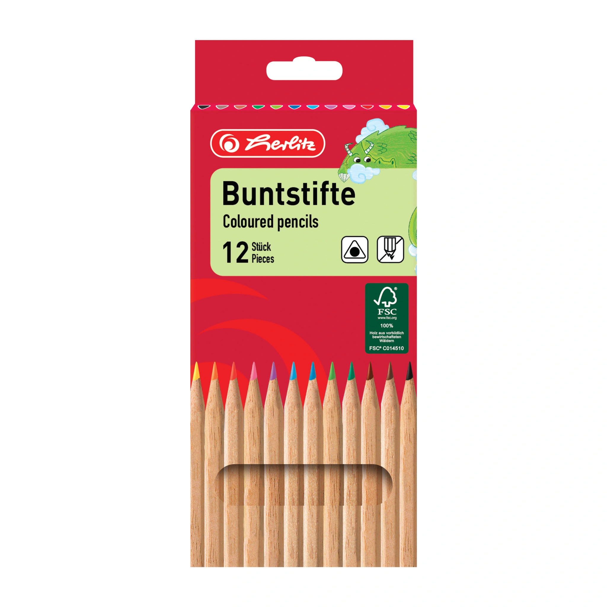 herlitz Buntstifte, 12er Kartonetui, Naturholz (EAN: 4008118660082)