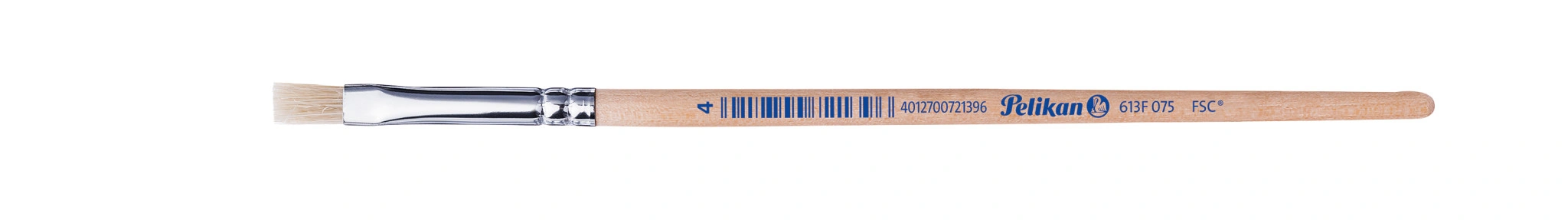 Pelikan Borstenpinsel 613 F, Gr. 4, unlackierter Holzstiel (EAN: 4012700721396)