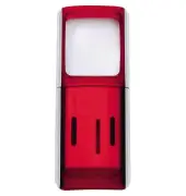 WEDO Rechtecklupe mit LED-Beleuchtung, transluzent-rot (EAN: 4003801794044)