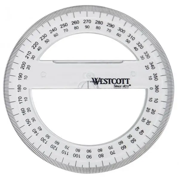 WESTCOTT Winkelmesser Vollkreis 360 Grad, 100 mm (EAN: 4027521512429)