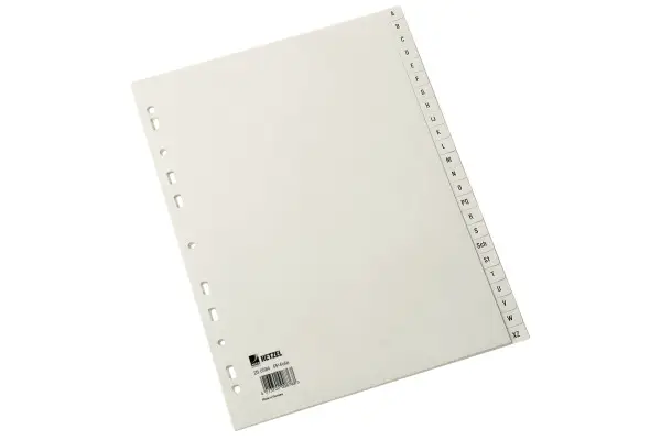 HETZEL Kunststoff-Register, A-Z, A4, PP, 24-teilig, grau (EAN: 4013702008720)