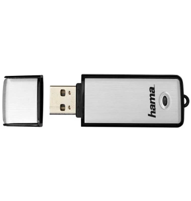 hama USB 2.0 Speicherstick "Fancy", 16 GB, schwarz/silber (EAN: 4007249908940)