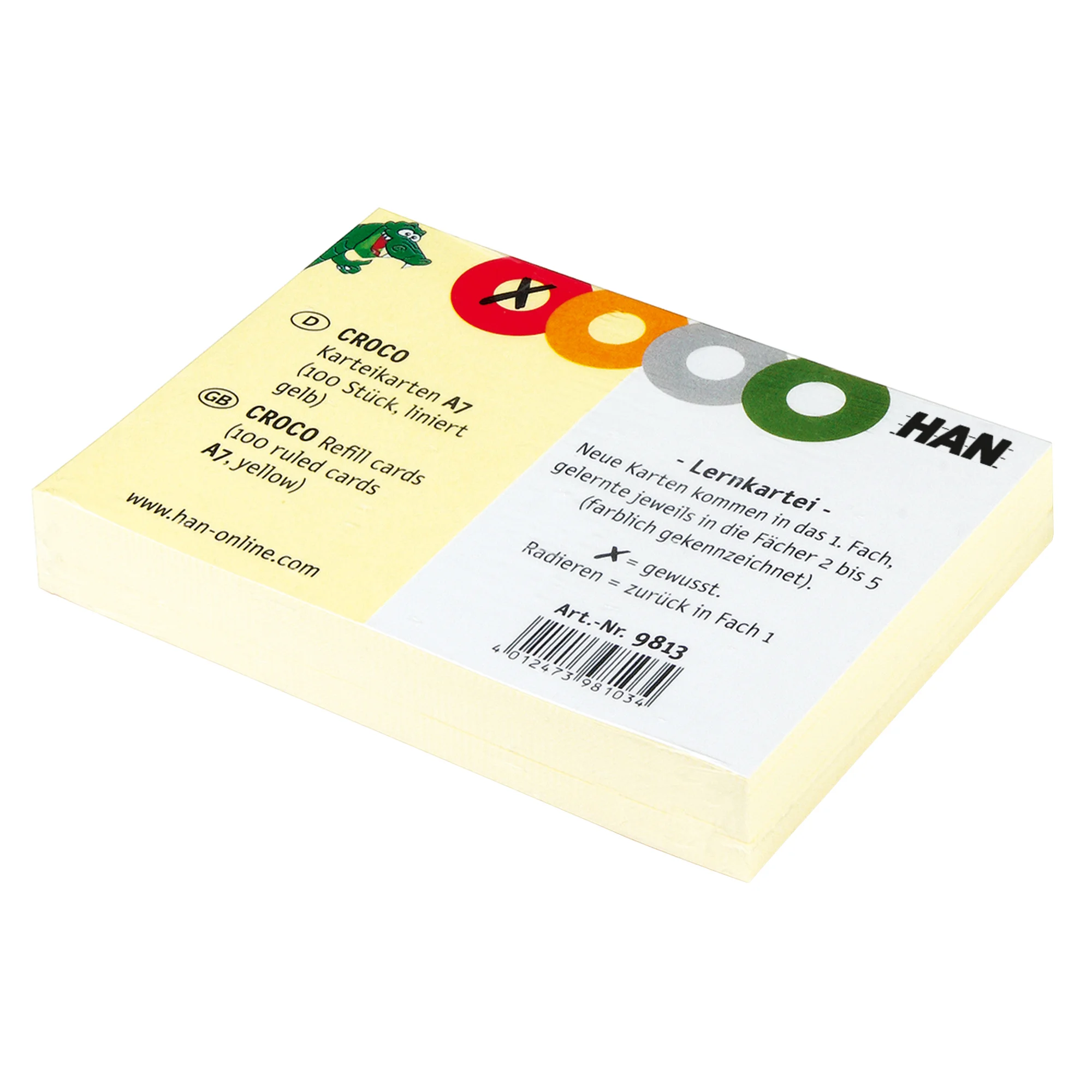 HAN Karteikarten für Lernkartei CROCO, A7 quer (EAN: 4012473981034)