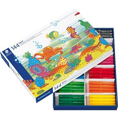 STAEDTLER Fasermaler Noris jumbo, 144er Schulbox (EAN: 4007817012628)