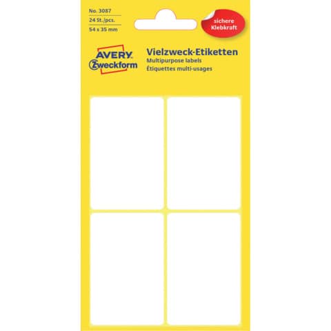 AVERY Zweckform Vielzweck-Etiketten, 54 x 35 mm, weiß, KP (EAN: 4004182030875)