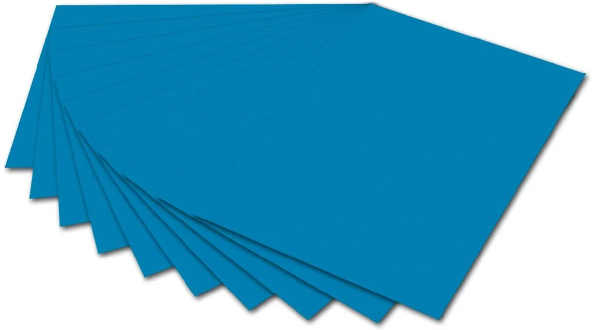 folia Fotokarton, (B)500 x (H)700 mm, 300 g/qm, mittelblau (EAN: 4001868061345)