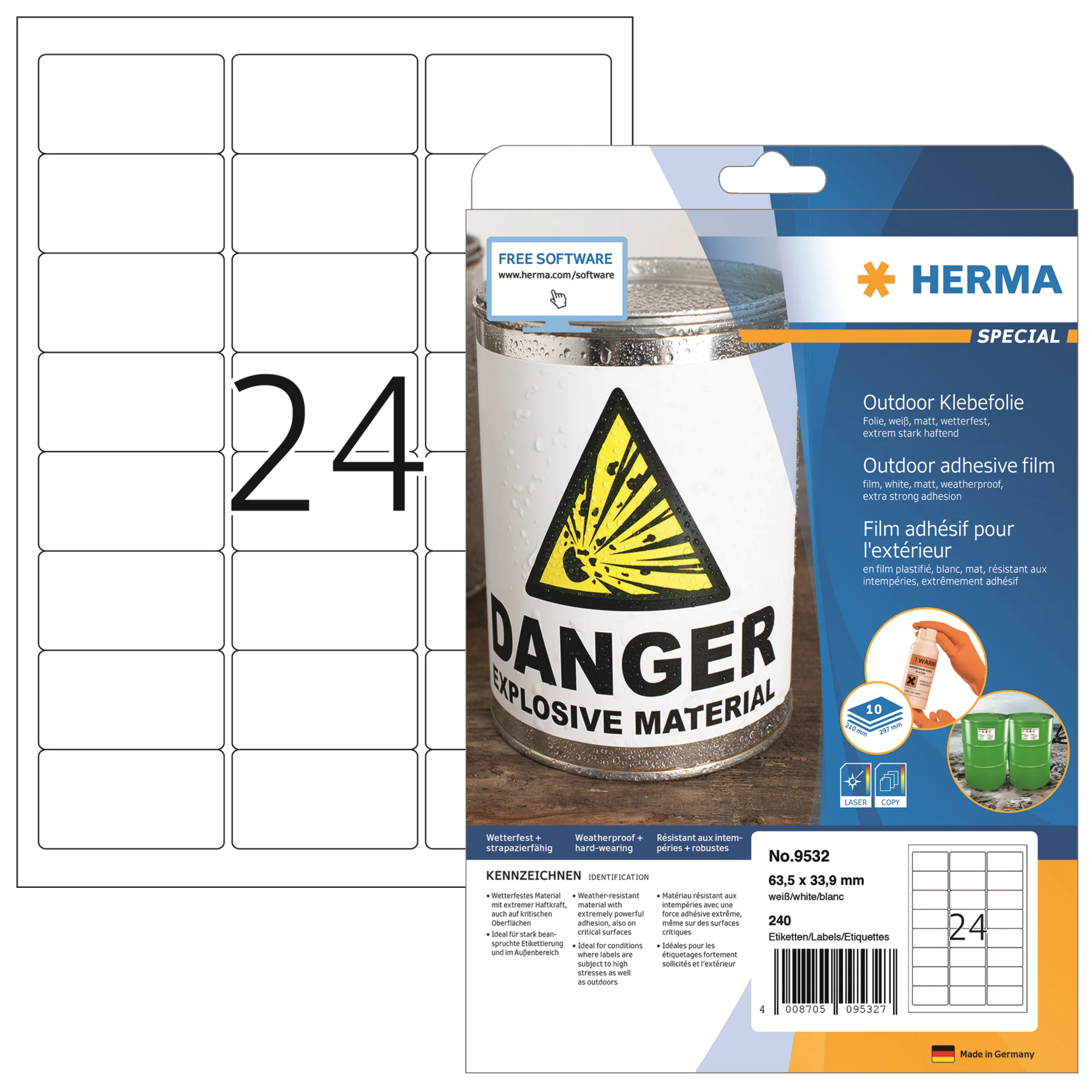 HERMA Outdoor Folien-Etiketten SPECIAL, 63,5 x 33,9 mm (EAN: 4008705095327)