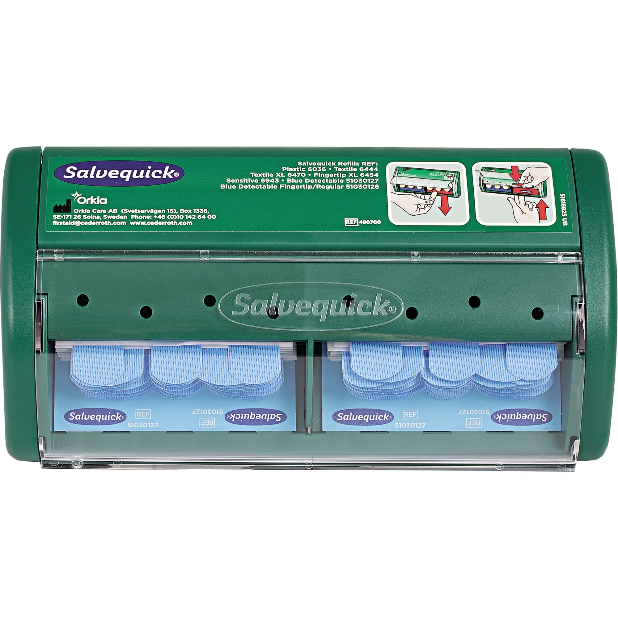 CEDERROTH Salvequick Pflasterspender, mit blauen Pflastern (EAN: 7310610019693)