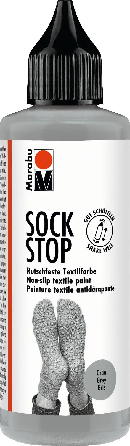 Marabu Textilfarbe Sock Stop, 90 ml, grau (EAN: 4007751913173)