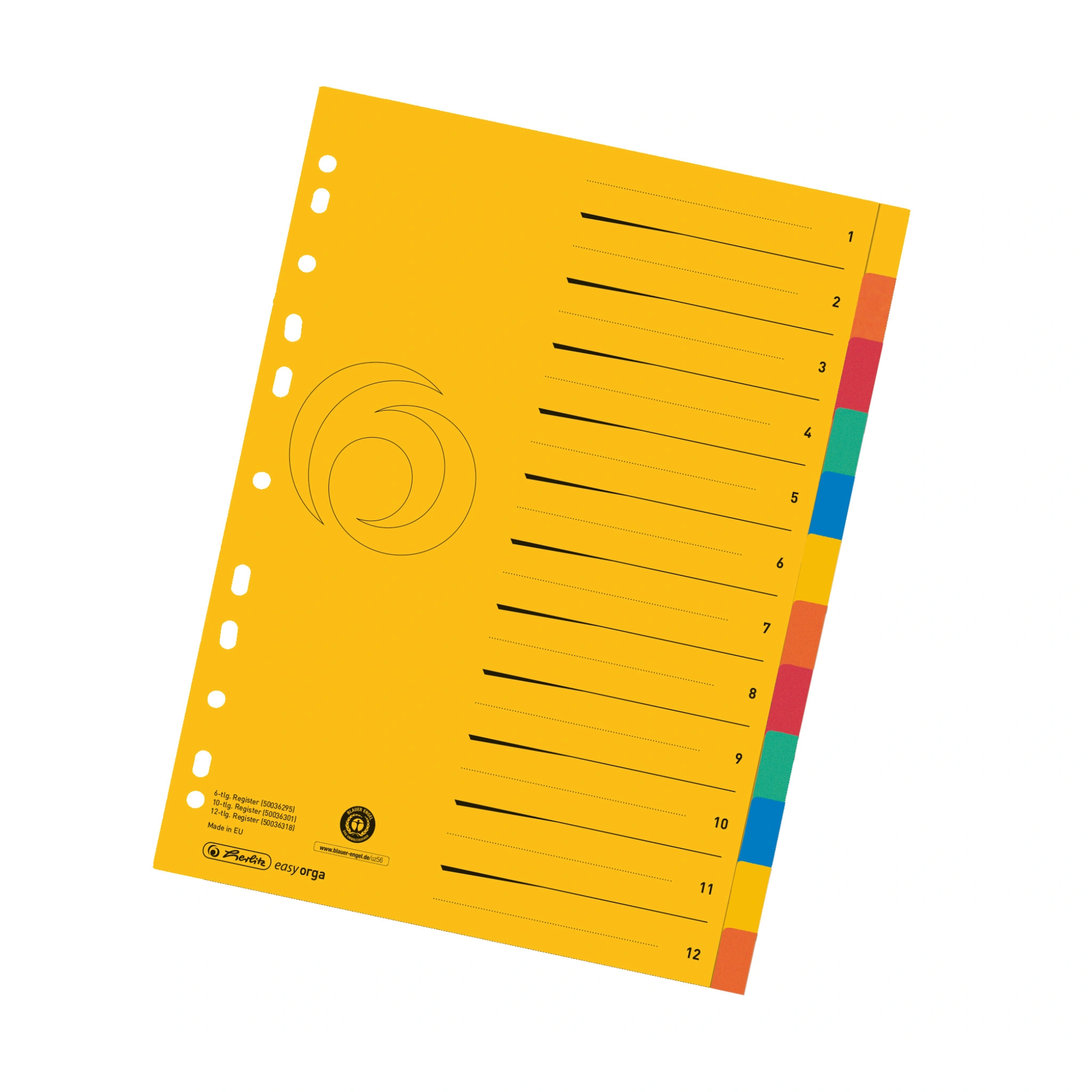 herlitz Karton-Register, A4 Überbreite, 12-teilig (EAN: 4008110267845)