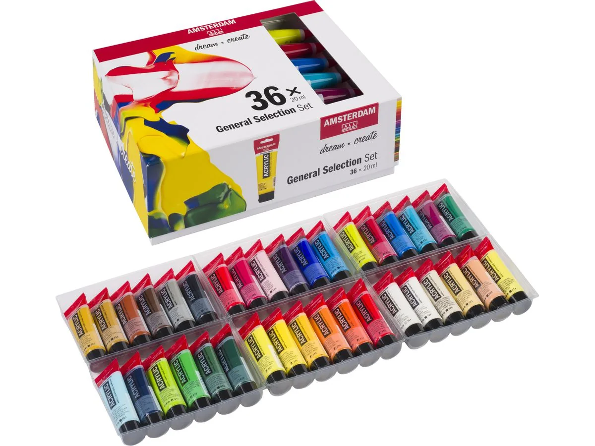 ROYAL TALENS Acrylfarbe AMSTERDAM General Selection, 36x20ml (EAN: 8712079456825)