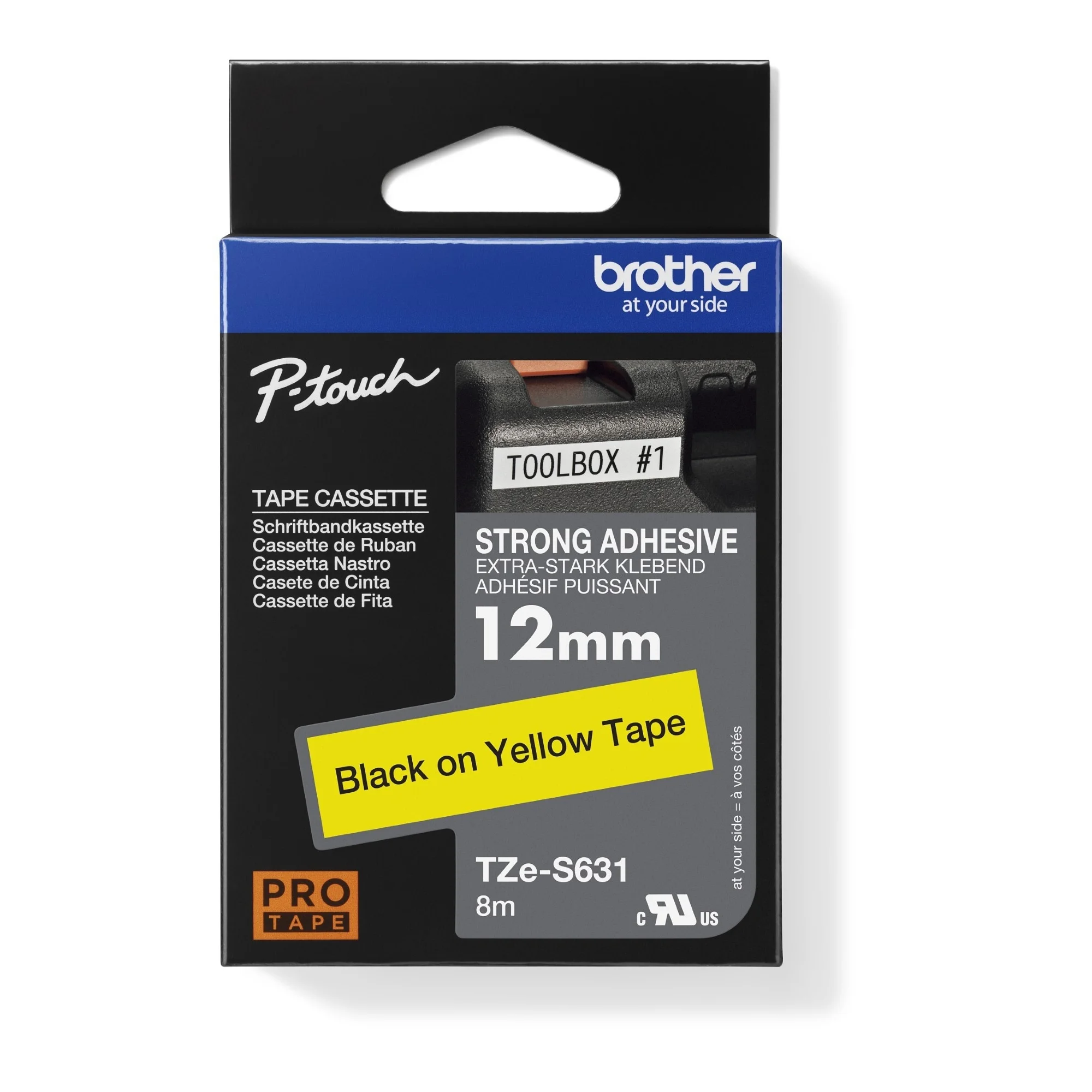 brother TZe-Tape TZe-S631 Schriftband extra stark, (EAN: 4977766695626)