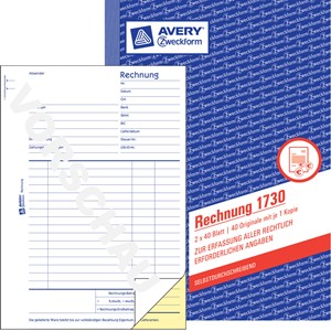 AVERY Zweckform Formularbuch "Rechnung", SD, 4+1 GRATIS (EAN: 4004182205747)