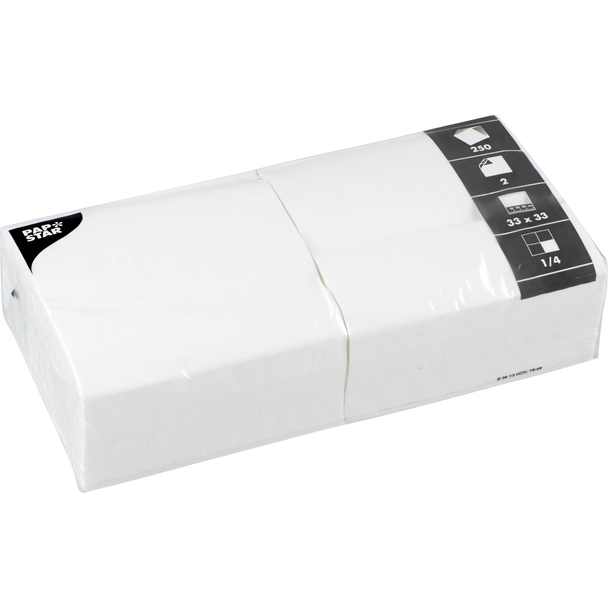 PAPSTAR Lunch-Servietten, 330 x 330 mm, 2-lagig, weiß (EAN: 4002911144862)