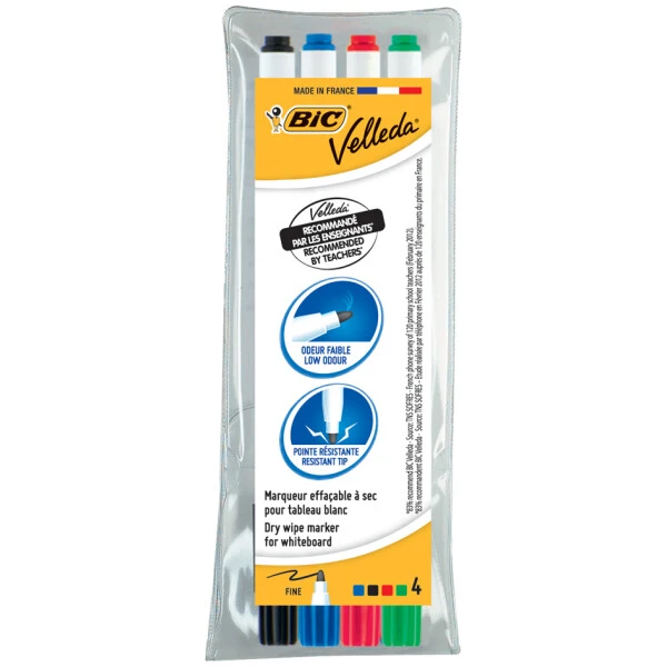 BIC Whiteboard-Marker Velleda 1721, Rundspitze, 4er Etui (EAN: 3086120017248)