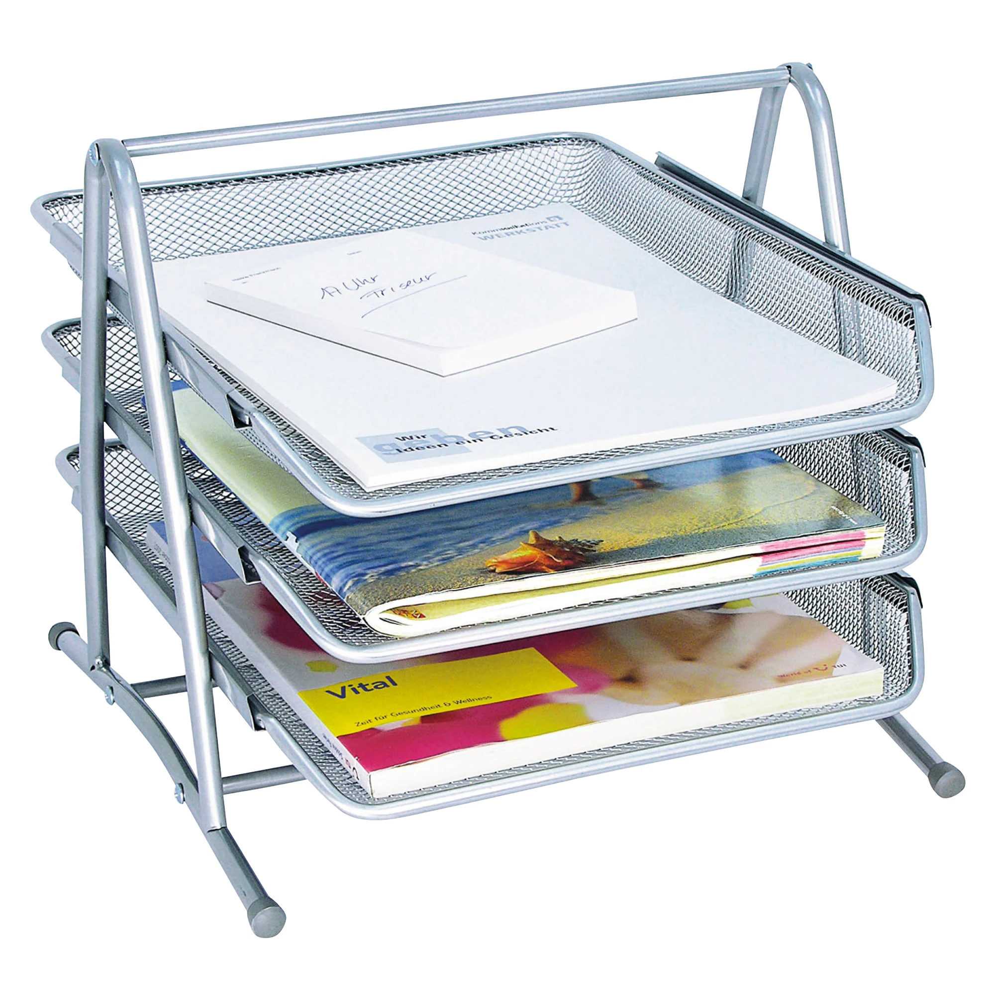WEDO Briefablage Office, aus Drahtmetall, 3 Ablagen, silber (EAN: 4003801792828)