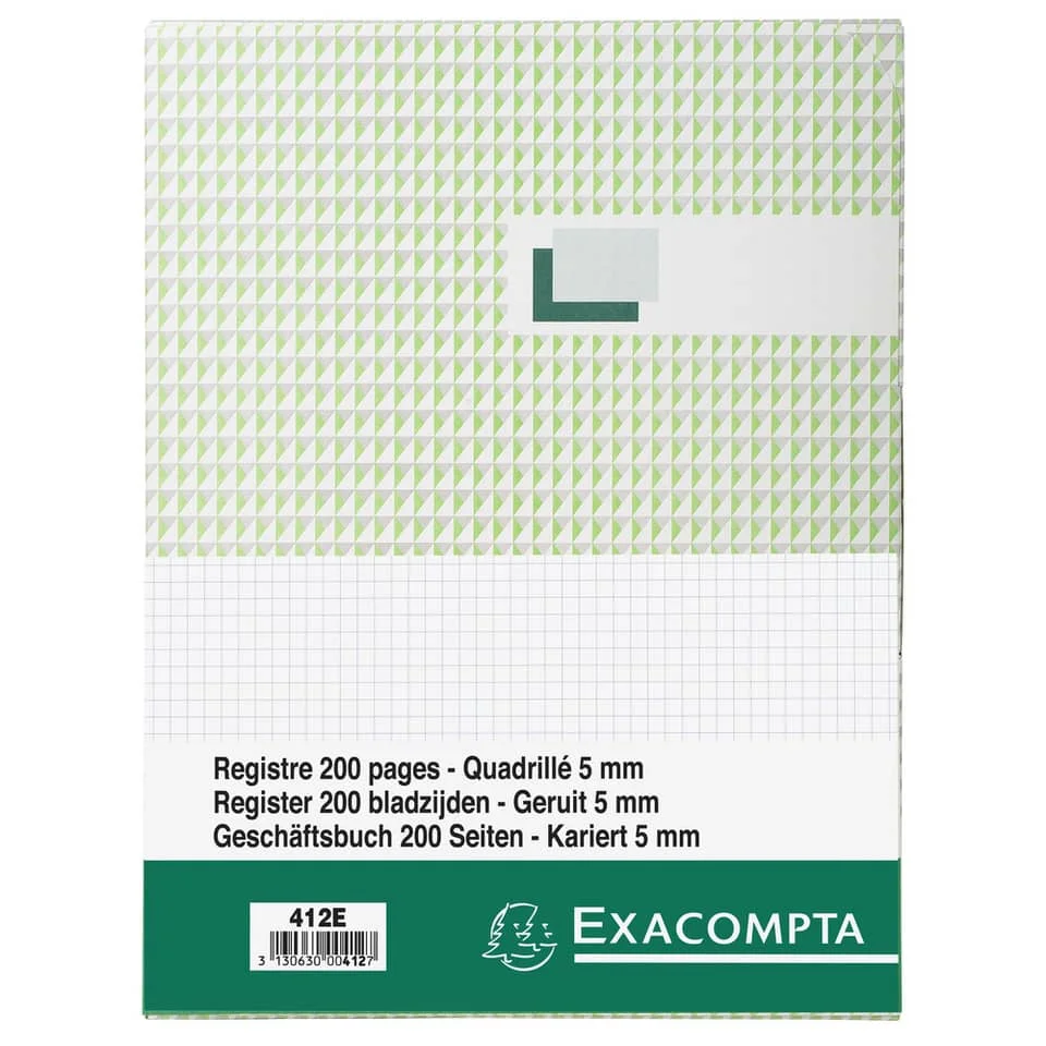 EXACOMPTA Geschäftsbuch, DIN A4, 100 Blatt, kariert, weiß (EAN: 3130630004127)