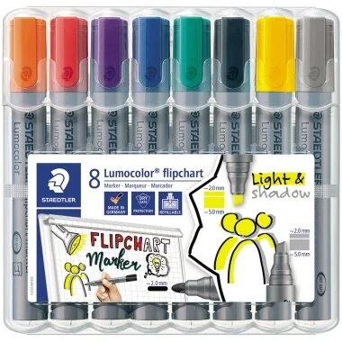 STAEDTLER Lumocolor Flipchart-Marker 356/356B, 8er Etui, farbig sortiert (EAN: 4007817073858)