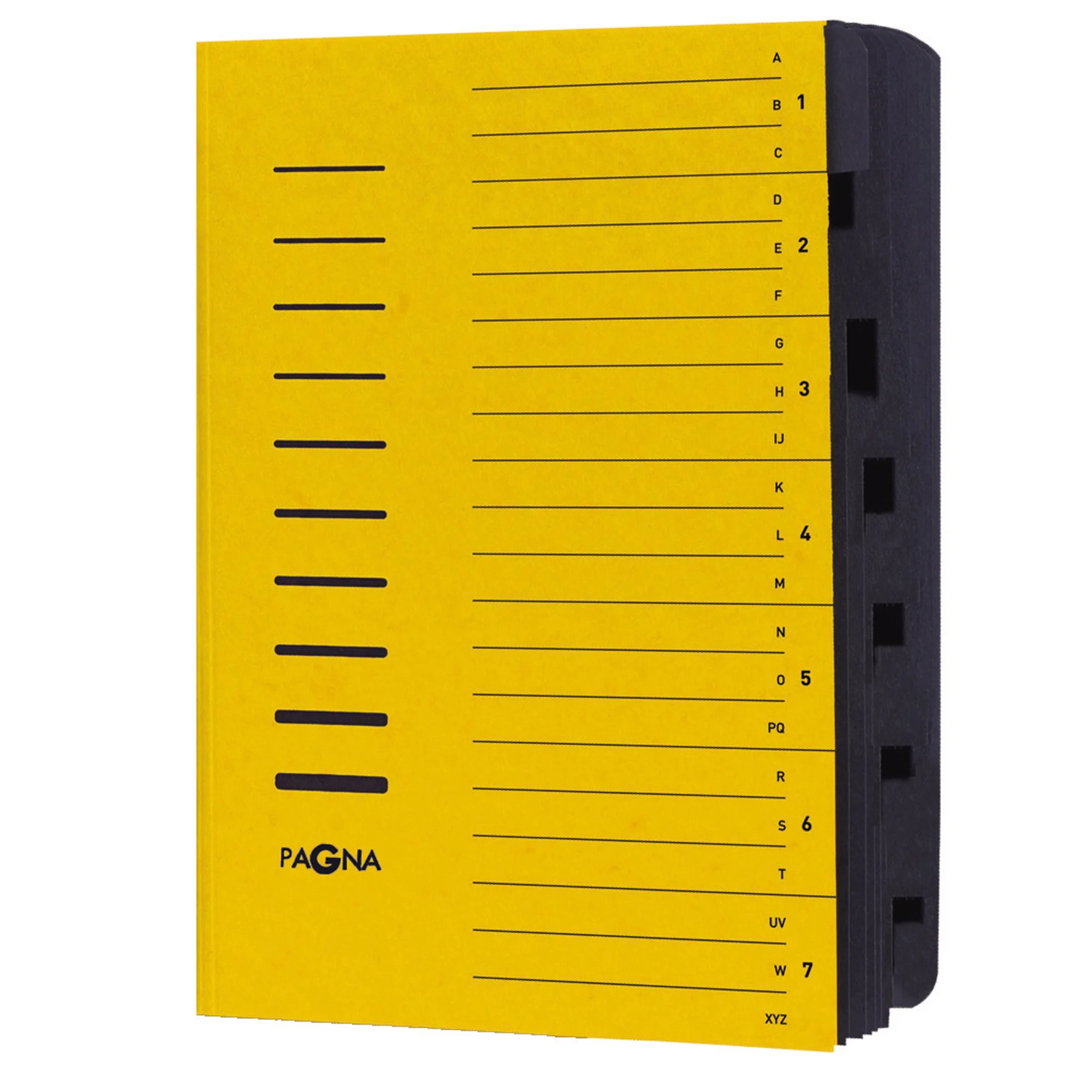 PAGNA Ordnungsmappe, DIN A4, aus Karton, 7 Fächer, gelb (EAN: 4013951002159)